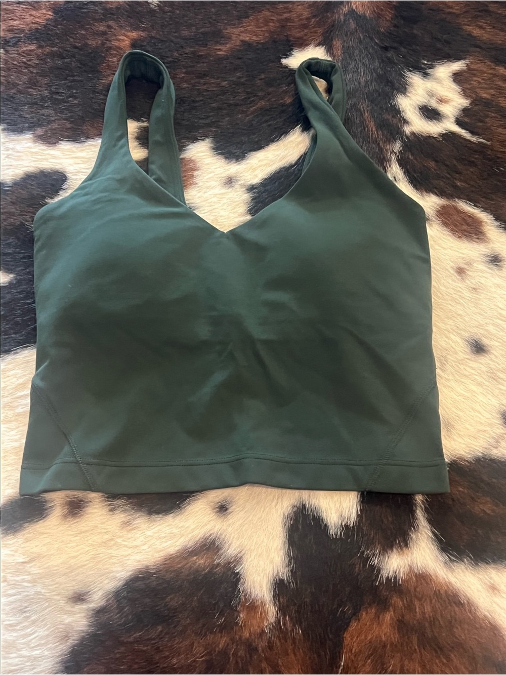 lululemon athletica Olive Green V-Neck Crop Top